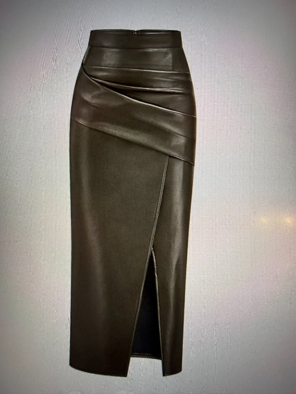 Faux Leather skirt with Ruching detail